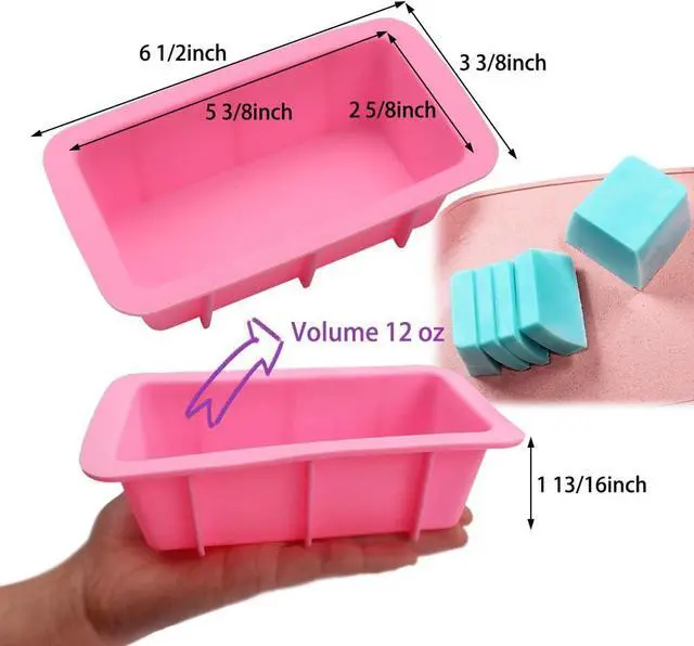 Alt view image 3 of 6 - BAKER DEPOT Silicone Mini Bread Loaf Pans for Baking Nonstick Small Toast Cake Bakeware 6.5 inch Rectangle Mould DIY Handmade Soap Set of 4
