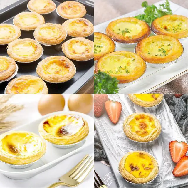 Alt view image 6 of 7 - 200 PCS Egg Tart Baking Cups, Disposable Aluminum Foil Liners for Pudding, Cupcake, Muffin, Creme Brulee Baking