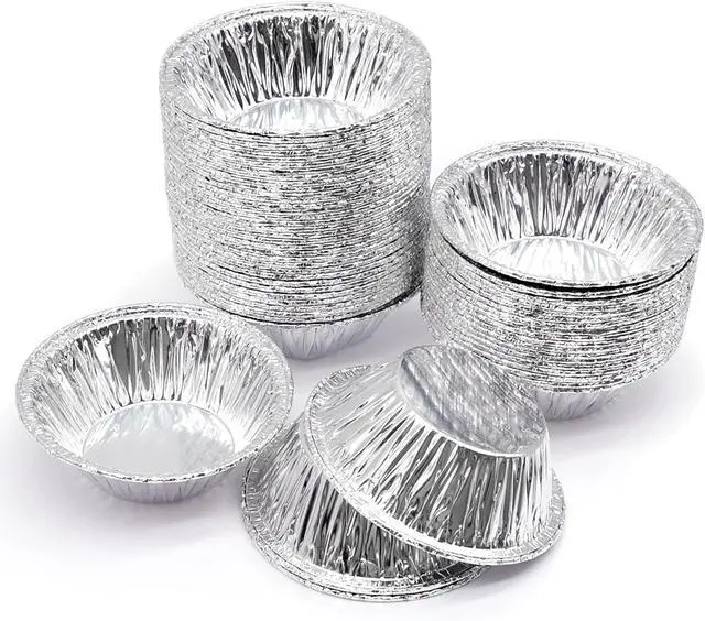 Alt view image 7 of 7 - 200 PCS Egg Tart Baking Cups, Disposable Aluminum Foil Liners for Pudding, Cupcake, Muffin, Creme Brulee Baking