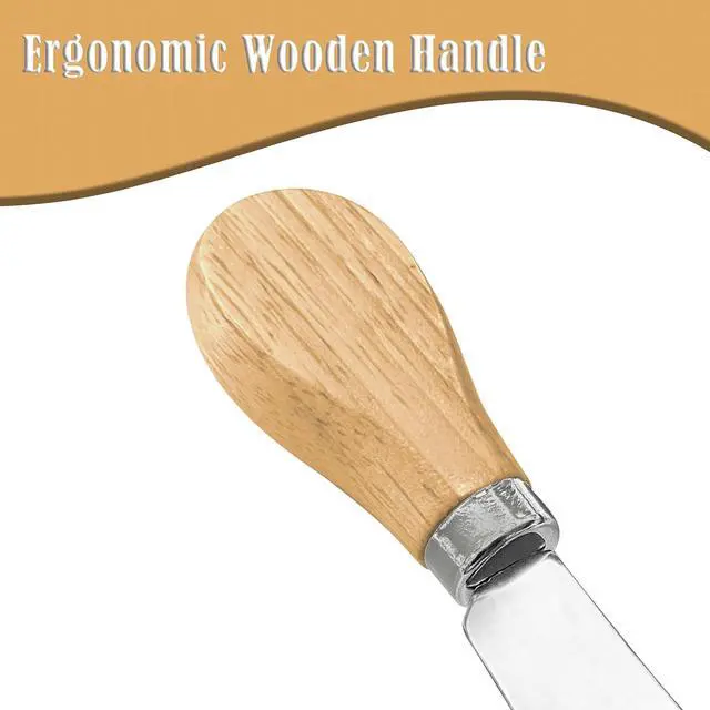 Alt view image 4 of 7 - 10 Piece Small Cheese Spreader Set, Stainless Steel Butter Spreader, Mini Butter Knife Spreader with Wooden Handle for Grill Plates, Sandwiches,Cocktail Spreaders, 4.7 inch