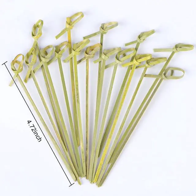 Alt view image 2 of 6 - JtmyAota 100 Pack Bamboo Skewers for Appetizers, 4.7 Inch Natural Bamboo Cocktail Picks for Cake Dessert Food Fruit Party Decorations