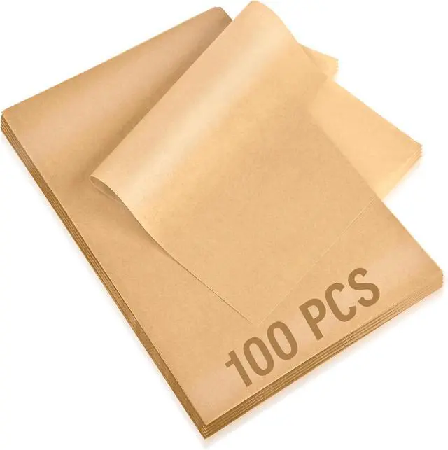 Main image of 100Pcs Parchment Paper Sheets, 9x13 In Unbleached Parchment Paper for Baking Grilling Air Fryer and Steaming, Precut Non-Stick Parchment Baking Sheets in Quarter Size for Bread Cakes Cookies Kovpnor