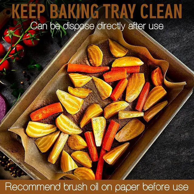 Alt view image 3 of 7 - 100Pcs Parchment Paper Sheets, 9x13 In Unbleached Parchment Paper for Baking Grilling Air Fryer and Steaming, Precut Non-Stick Parchment Baking Sheets in Quarter Size for Bread Cakes Cookies Kovpnor