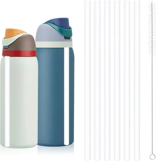 Main image of Straw Replacement for Owala Water Bottle 24 oz 32 oz, Reusable Plastic Straws with 1 Cleaner Brush, BPA-free, Dishwasher Safe, Straw Accessories Compatible with Owala Water Bottle