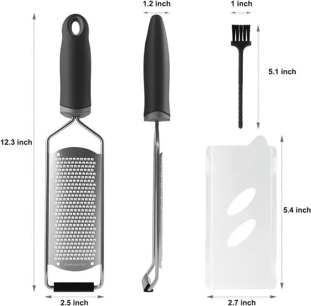 Alt view image 2 of 7 - Upgraded Lemon Zester & Cheese Grater, Food Grade Stainless Steel None-Slip Hand Fine Grater for Garlic, Ginger, and Chocolate, Durable and Easy-To-CleanDishwasher Safe