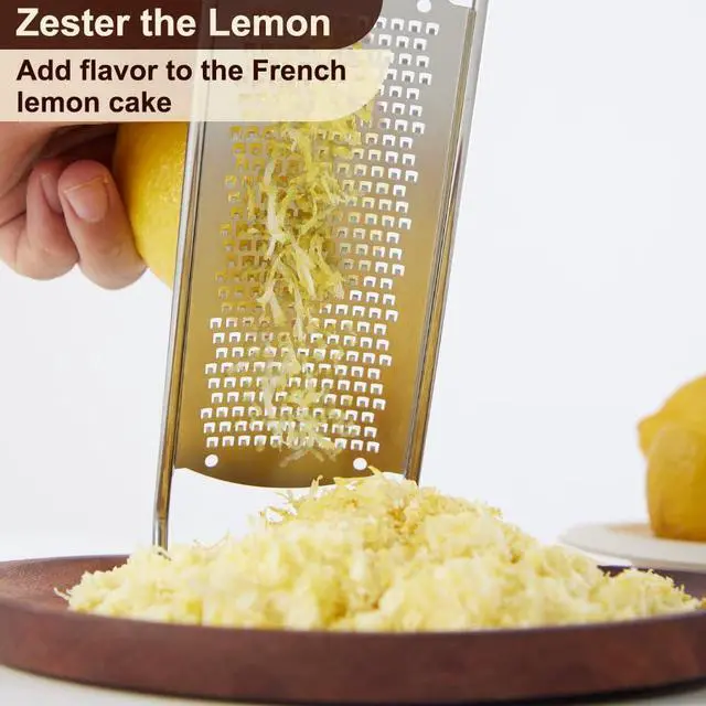 Alt view image 6 of 7 - Upgraded Lemon Zester & Cheese Grater, Food Grade Stainless Steel None-Slip Hand Fine Grater for Garlic, Ginger, and Chocolate, Durable and Easy-To-CleanDishwasher Safe