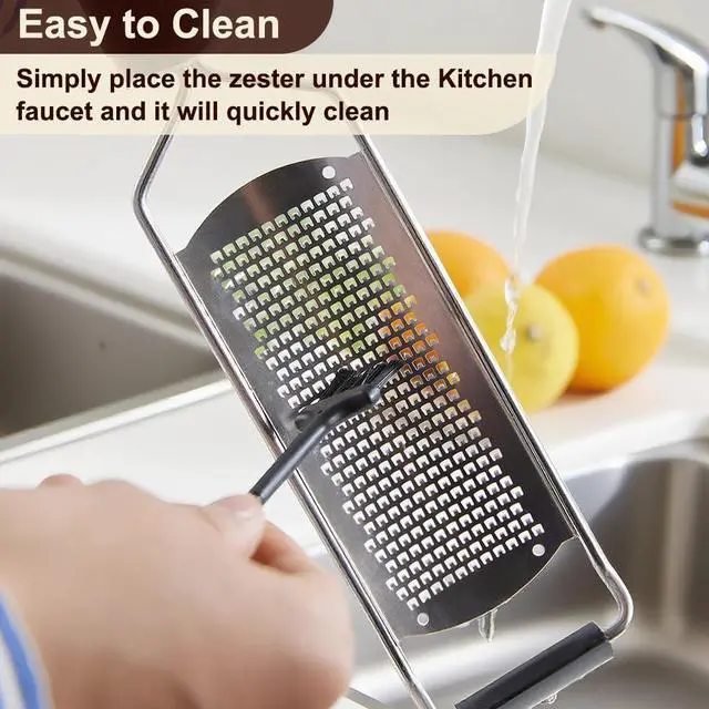 Alt view image 7 of 7 - Upgraded Lemon Zester & Cheese Grater, Food Grade Stainless Steel None-Slip Hand Fine Grater for Garlic, Ginger, and Chocolate, Durable and Easy-To-CleanDishwasher Safe