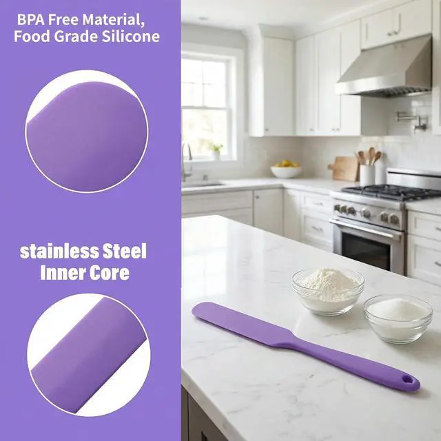 Alt view image 4 of 7 - 3 Pcs Jar SpatulaFood Grade Silicone Spatula,Sourdough SpatulaSpatulas Silicone Heat Resistant,for Mixing, Scraping, and Spreading Cake Butter,Dishwasher Safe, BPA Free