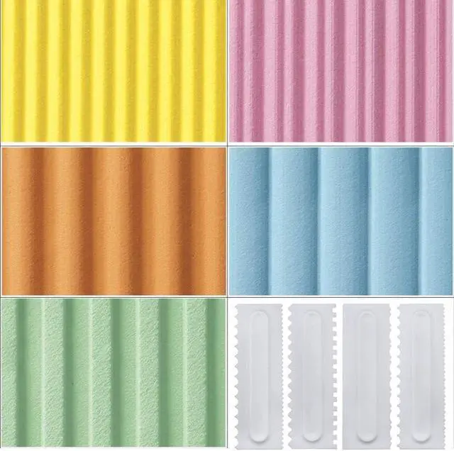 Alt view image 5 of 7 - Mwellewm 4 Pcs/set Cake Scraper Decorating Plastic Sawtooth Comb Mousse Butter Cream Cake Edge Tools Plastic Sawtooth Cake Icing Smoother Kitchen Baking Cake Edge DIY Tool