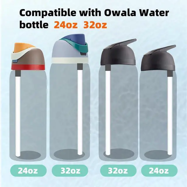 Alt view image 3 of 7 - Straw Replacement for Owala Water Bottle 24 oz 32 oz, Reusable Plastic Straws with 1 Cleaner Brush, BPA-free, Dishwasher Safe, Straw Accessories Compatible with Owala Water Bottle