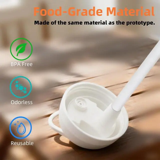 Alt view image 5 of 7 - Straw Replacement for Owala Water Bottle 24 oz 32 oz, Reusable Plastic Straws with 1 Cleaner Brush, BPA-free, Dishwasher Safe, Straw Accessories Compatible with Owala Water Bottle