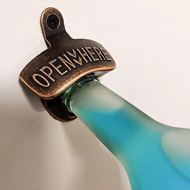 Alt view image 3 of 4 - Beer bottle openers Cast Iron wall mounted bottle opener | (Set of 2With screws)