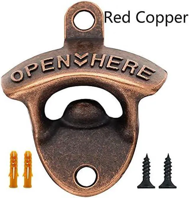 Alt view image 2 of 4 - Beer bottle openers Cast Iron wall mounted bottle opener | (Set of 2With screws)