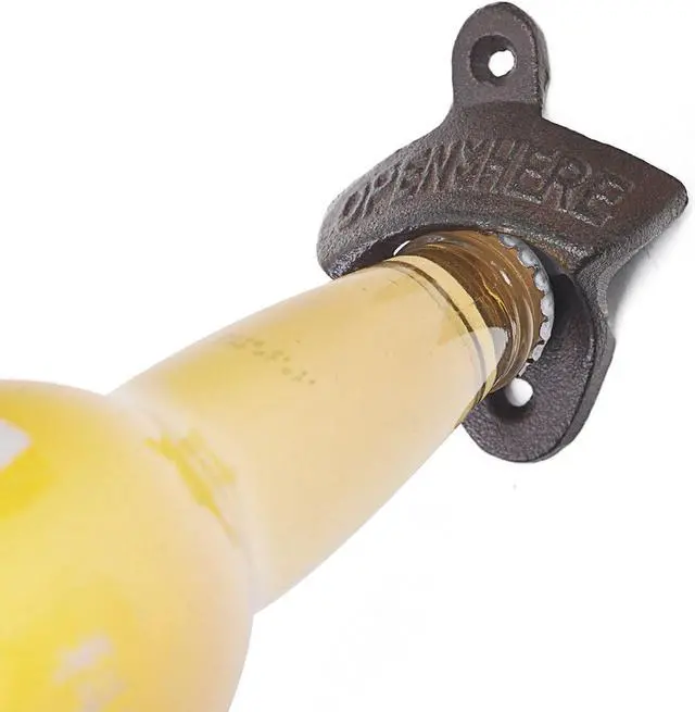 Alt view image 4 of 4 - Beer bottle openers Cast Iron wall mounted bottle opener | (Set of 2With screws)