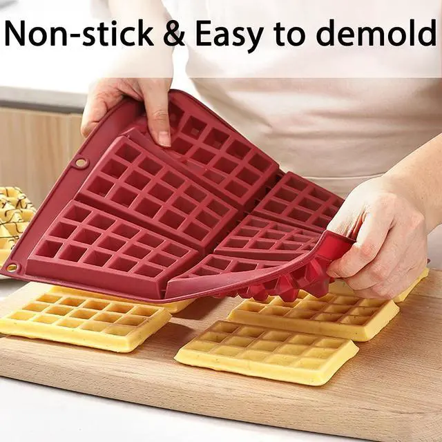 Alt view image 3 of 7 - Silicone Waffle Baking Mold Tray, 6-Cavity, 25 x 29.2 cm | Non-Stick Surface, Oven Safe, Easy Demold, Reusable Tray, Rectangular Cavities