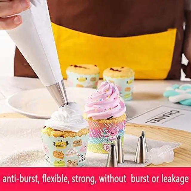 Alt view image 2 of 5 - 100 Pieces Piping Bags Disposable - Tipless Piping Bags | Pastry Bags | Icing Piping Bags | Frosting Bags for Cake Cookies Baking Decorating