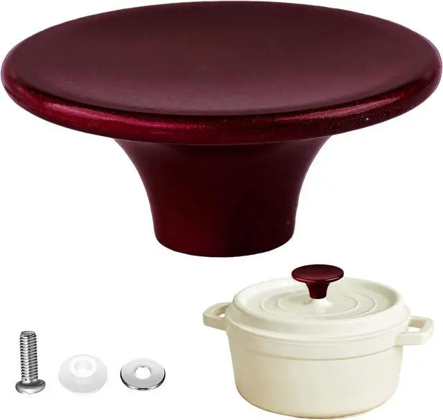 Main image of Stainless Steel Dutch Oven Lid Knob Replacement Handle - Compatible with Le Creuset, Also Fits Aldi, Lodge & Other Enameled Cast Iron Pots,Red