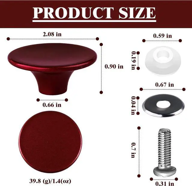 Alt view image 5 of 6 - Stainless Steel Dutch Oven Lid Knob Replacement Handle - Compatible with Le Creuset, Also Fits Aldi, Lodge & Other Enameled Cast Iron Pots,Red