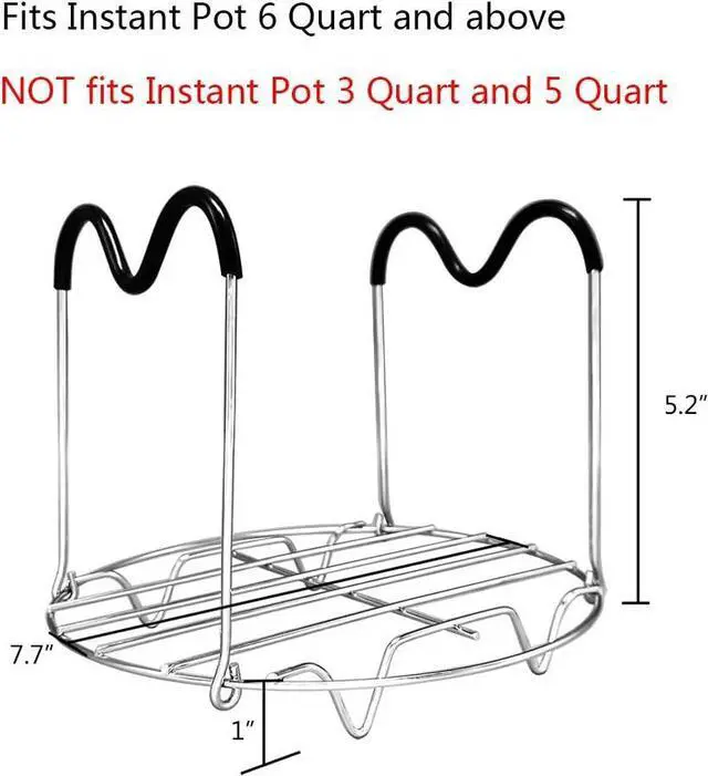 Alt view image 4 of 6 - Trivet with Silicone Handles for Instant Pot 6 Qt 8 Qt, Alamic Instant Pot Trivet with Heat Resistant Silicone Handles, Steamer Rack Trivet for Electric Pressure Cookers 6 Qt 8 Qt
