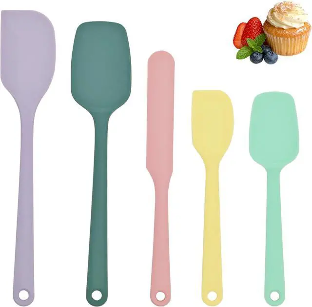 Main image of Silicone Spatula Set of 5, Food Grade Rubber Spatulas for Baking, Scraping, High Temperature Resistant, Safe BPA-Free, Nonstick Kitchen Tools for Cooking and Mixing