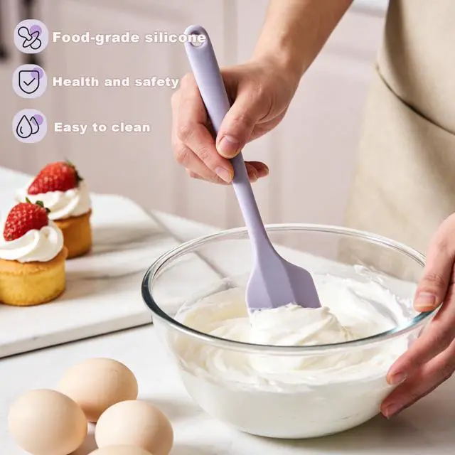 Alt view image 5 of 7 - Silicone Spatula Set of 5, Food Grade Rubber Spatulas for Baking, Scraping, High Temperature Resistant, Safe BPA-Free, Nonstick Kitchen Tools for Cooking and Mixing