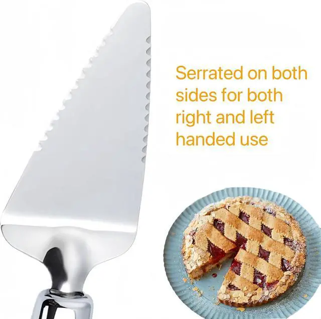 Alt view image 3 of 7 - Pie Server Spatula,Stainless Steel Cake Cutter,Pie Slicer,Pizza Server | Both Sides are Serrated, Necessary Kitchen Tools, Black