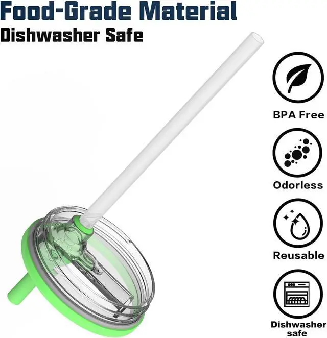 Alt view image 2 of 6 - Replacement Straws Fit for Hydrojug traveler 32 oz, Reusable Plastic,Set of 5 Reusable Straws with 1 Cleaning Brushes (32oz)