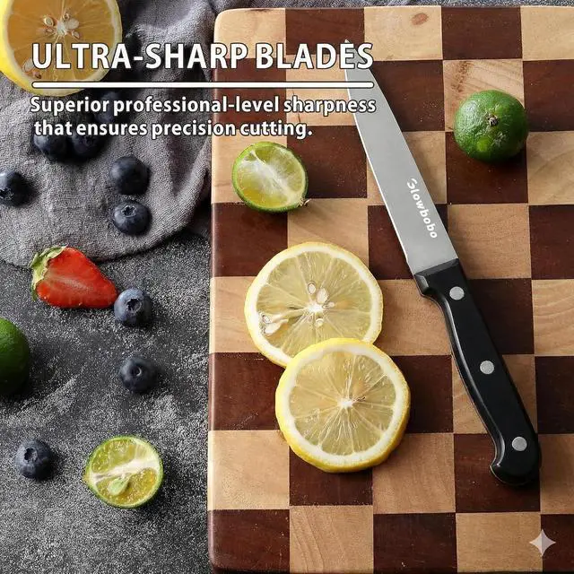 Alt view image 6 of 7 - 5 Inch Paring Knife with Sheath, Ultra Sharp Stainless Steel Utility Knife with Triple Rivet Ergonomic Handle, 4oz Lightweight Small Kitchen Knife for Fruits And Vegetables Peeling & Slicing