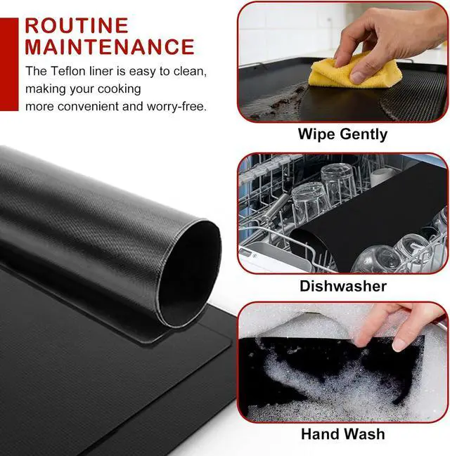 Alt view image 5 of 7 - 5pcs Teflon Air Fryer Liner for Gourmia 25QT GTF7460 Toaster Oven Air Fryer Combo, Reusable Nonstick Oven Mat, Heat Resistant Air Fryer Sheets Compatible with Gourmia French Door Air Fryer Accessories