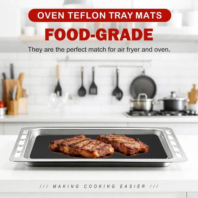 Alt view image 7 of 7 - 5pcs Teflon Air Fryer Liner for Gourmia 25QT GTF7460 Toaster Oven Air Fryer Combo, Reusable Nonstick Oven Mat, Heat Resistant Air Fryer Sheets Compatible with Gourmia French Door Air Fryer Accessories