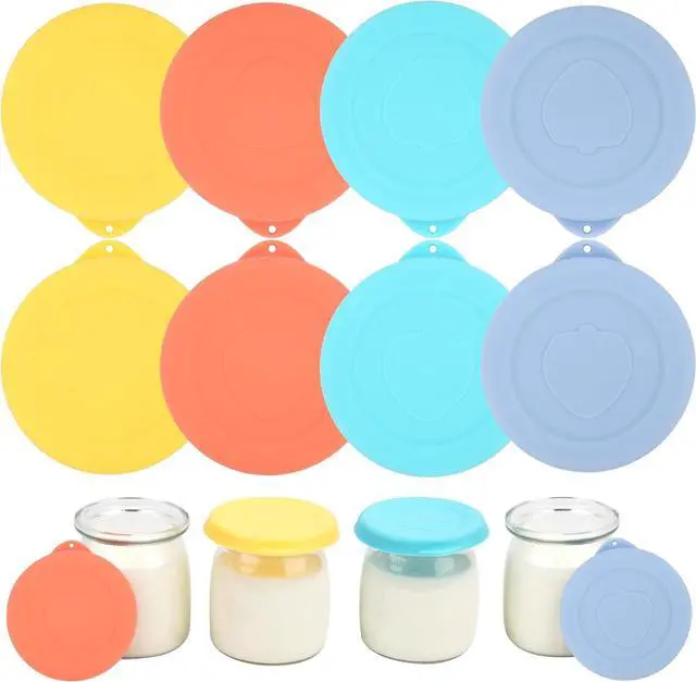 Main image of Ultimate Yogurt Jar Lids Silicone, 8PCs Replacement Lids for Ultimate 6oz Glass Jars, Jar Covers, Ultimate Yogurt Maker Lids, Perfect for Yogurt, Oatmeal, Pudding, Dishwasher Safe(Jars NOT Included)