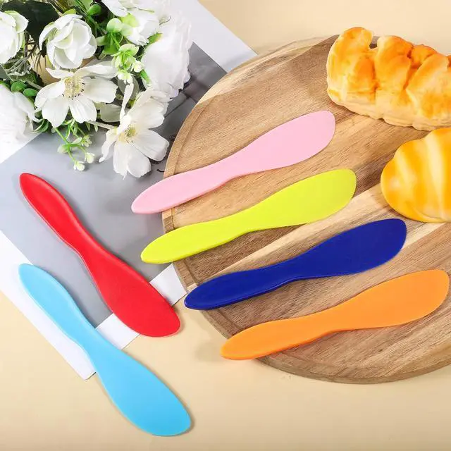 Alt view image 7 of 7 - 8Pcs Colorful Plastic Butter Knife Spreader, Multi Purpose Butter Knives Cheese Spreader Frosting Knives