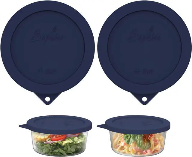 Main image of SOPHICO 4 Cup Silicone Lids Replacement for Pyrex & Anchor Hocking 7201-PC | Food Grade Silicone, LeakproofAirtight Lids, Dishwasher Microwave Safe(2 pack)