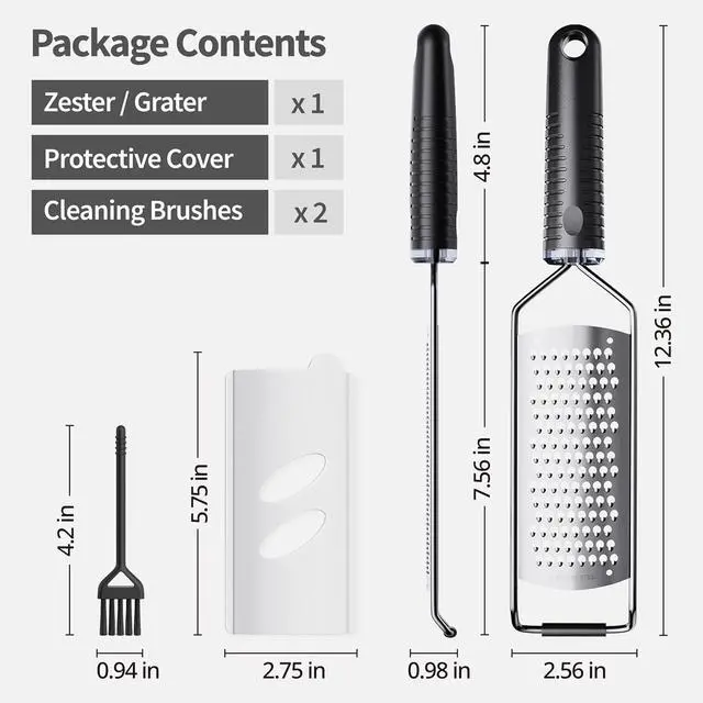 Alt view image 2 of 7 - Cheese Grater with Non-Slip Handle, Extra Coarse Grater,L12" X W2.5"