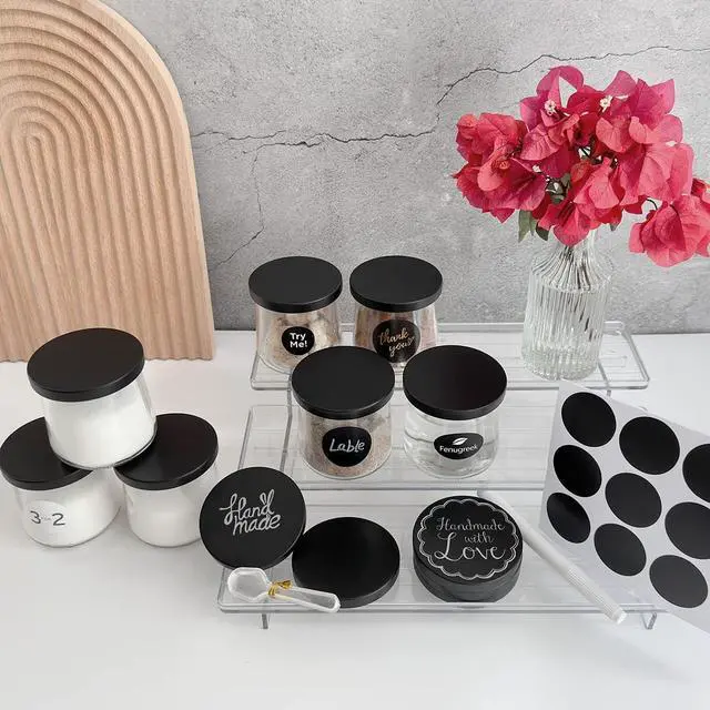 Alt view image 6 of 6 - Oui Yogurt Jar Lids metal - 12 Pack Oui Lids Black lids with gasket for Yoplait Yogurt Container