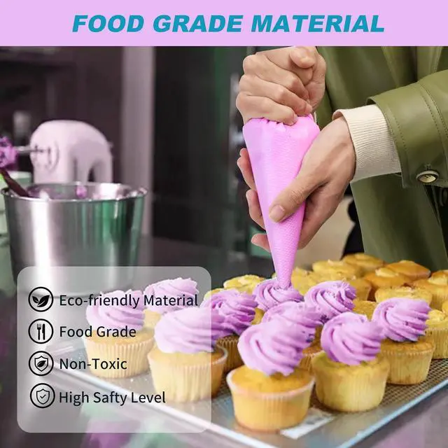 Alt view image 5 of 7 - firstake Disposable Piping Bags 100pcs, 16 Inch Large Pastry Bags for Cake | Burst-Resistant Thickened, Food Grade Clear PE, Non-Slip Grip, Fewer Refills, Tipless for Frosting, Cookies, Royal Icing