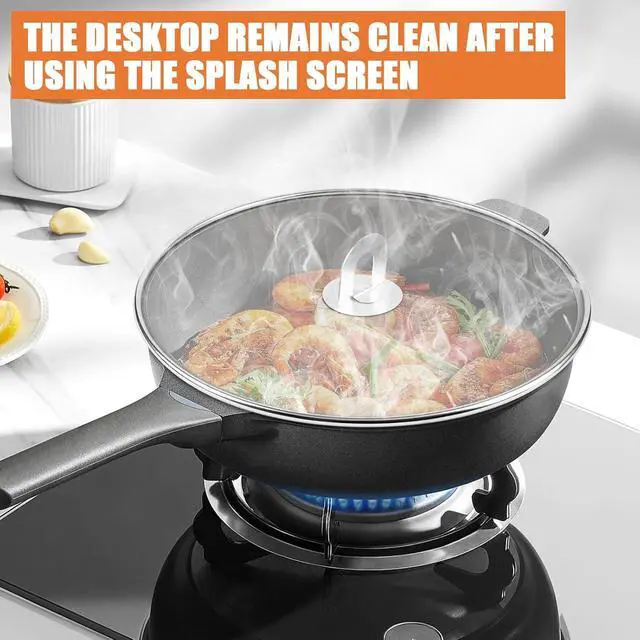 Alt view image 6 of 7 - 3-Pack Splatter Screens for Frying Pan - 10", 11.5", 13" Stainless Steel Grease Splatter Guard with Foldable Knob, Ultra-Fine Mesh, Rust-Free - No Oil Mess, No Burns, Ultra Fine Mesh