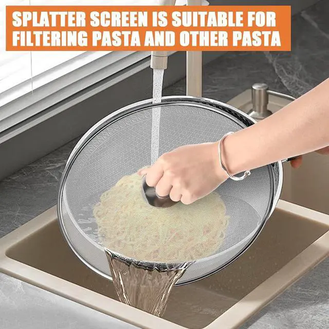 Alt view image 7 of 7 - 3-Pack Splatter Screens for Frying Pan - 10", 11.5", 13" Stainless Steel Grease Splatter Guard with Foldable Knob, Ultra-Fine Mesh, Rust-Free - No Oil Mess, No Burns, Ultra Fine Mesh