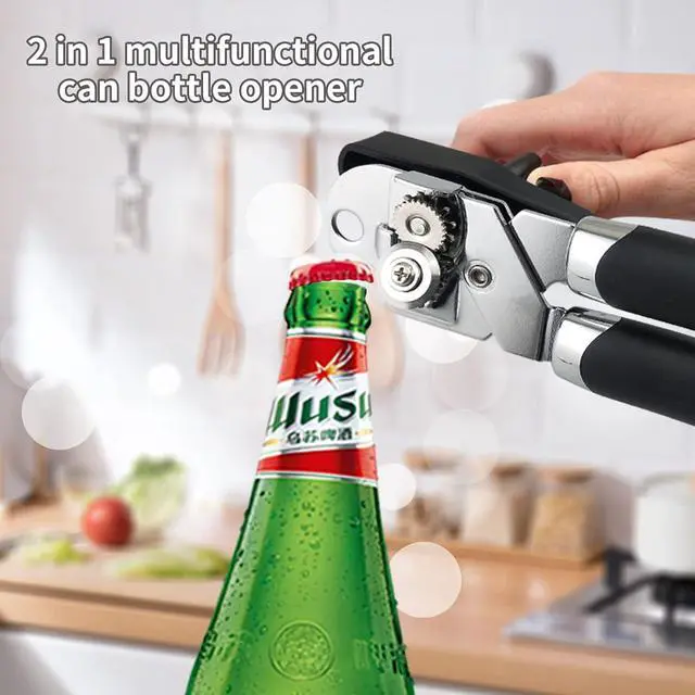 Alt view image 5 of 6 - Safring Can Opener Manual, Handheld Strong Heavy Duty Stainless Steel Can Opener, Comfortable Handle, Sharp Blade Smooth Edge, Can Openers with Multifunctional Bottle Opener