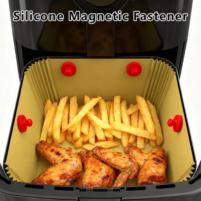 Alt view image 7 of 7 - Air Fryer Magnets for Parchment Paper, 8PCS Strong Magnetic Silicone Clips to Secure Liners & Prevent Burning, 100% Food-Safe BPA Free, Waterproof & Heat-Resistant (0.86 inch, (Red)