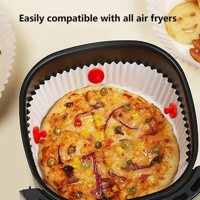 Alt view image 6 of 7 - Air Fryer Magnets for Parchment Paper, 8PCS Strong Magnetic Silicone Clips to Secure Liners & Prevent Burning, 100% Food-Safe BPA Free, Waterproof & Heat-Resistant (0.86 inch, (Red)