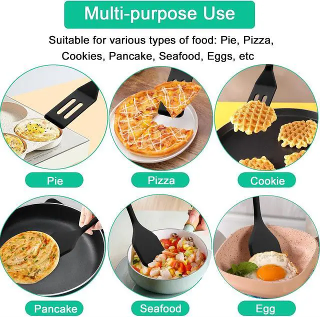 Alt view image 5 of 6 - Small Silicone Spatula Set, Mini Spatulas for Baking, Cooking, Serving | Heat resistant to 446°F, thin narrow spatulas for kitchen use safe for non stick frying pans, great for cookies & brownies
