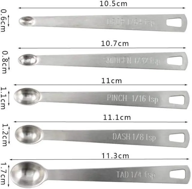 Alt view image 4 of 5 - LIUSM Mini Stainless Steel Measuring Spoons Set (Set of 5)