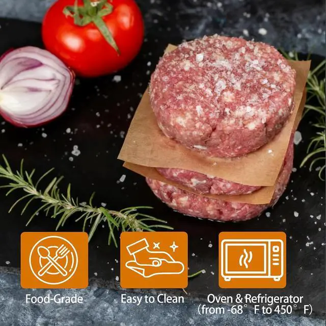 Alt view image 3 of 7 - Ninsula 400PCS Patty Paper, 6x6 In Unbleached Parchment Paper Squares, Non-Stick Hamburger Patty Paper for Separating Burgers, Butter, Cookies, Freezing, Baking and Candy Wrapper