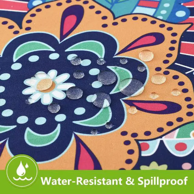 Alt view image 5 of 7 - Smiry Spandex Fitted Tablecloth for 6 Foot Rectangle Tables, Washable Picnic Table Cover with Elastic, Stretch Reusable Table Cloth for Outdoor, Camping, Dining & Kitchen (Paisley, 30"x72")