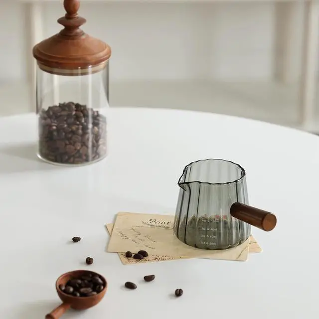 Alt view image 5 of 7 - Olvini Espresso Cups 6oz, Espresso Accessories, Espresso Shot Cups with V-Shaped Pour Spout, Espresso Shot Glass, Coffee Measuring Cup with Handle, Grey