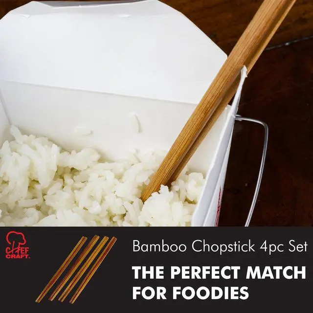 Alt view image 4 of 5 - Chef Craft Select Bamboo Chopsticks 4 piece set, Natural