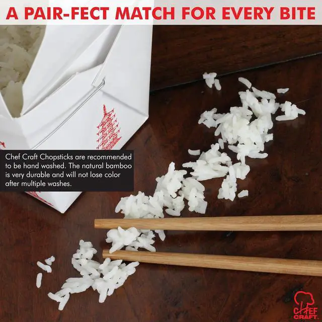 Alt view image 3 of 5 - Chef Craft Select Bamboo Chopsticks 4 piece set, Natural