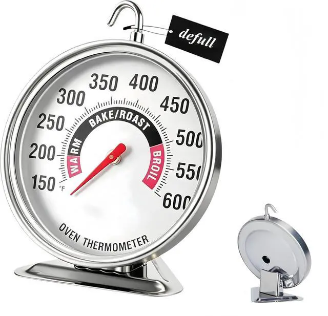 Main image of Oven Thermometer Extra Large 3" with Easy-Read Dial | 150-600F Pro Accurate Temp Gauge for Kitchen, Baking, Grill & Meat | Hang or Stand for Gas/Electric Ovens