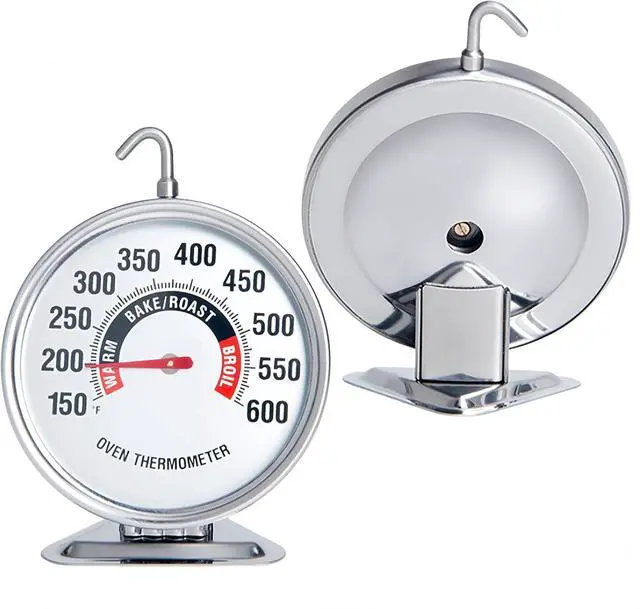 Alt view image 2 of 7 - Oven Thermometer Extra Large 3" with Easy-Read Dial | 150-600F Pro Accurate Temp Gauge for Kitchen, Baking, Grill & Meat | Hang or Stand for Gas/Electric Ovens